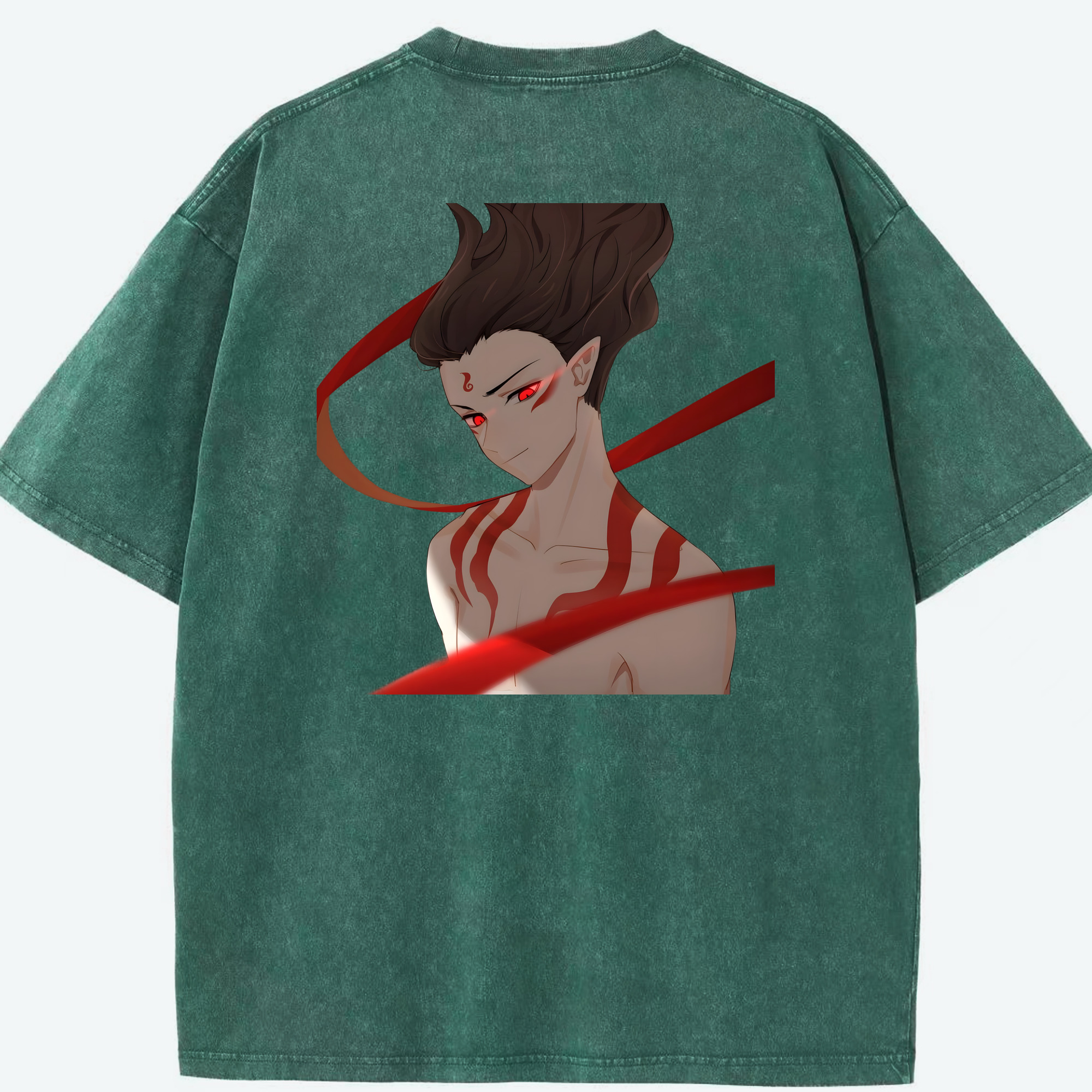 （画像用） Ne Zha 2 ナタ 魔童の大暴れ 綿100% ヴィンテージ風 半袖Tシャツ（背面プリント）
